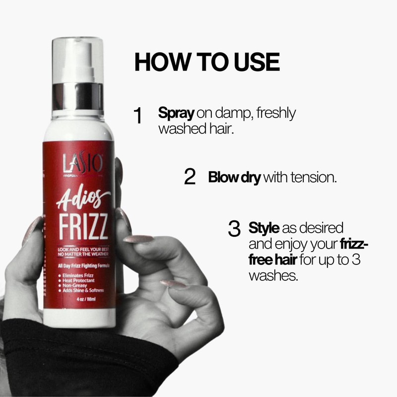 Lasio Adios Frizz Heat Protectant & Styling Spray - Eliminates