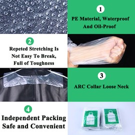 Disposable Aprons for Kids 100PCS - Plastic Aprons Small Clear Polytene Kids Apron Waterproof Child Apron DIY Art Apron