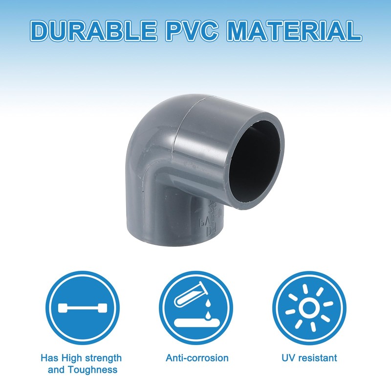 sourcing map 3/4" 90 Degree Elbow, 8Pcs PVC Pipe Fittings