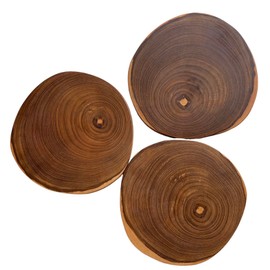 Voice of source Teak Wood coasters food grade natural finish made in Bali hand carved by artisans (l)