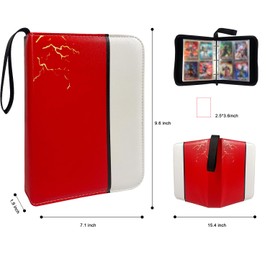 4 Pocket Card Binder with 400 Double Sided Pocket PU Collection Binder - Portable Waterproof Trading Card Storage Bag for Birthday Gifts