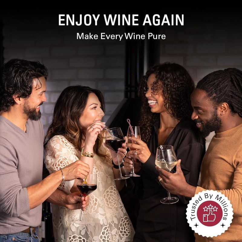 PureWine Pink Wand Filters Histamines and Sulfites - May Reduce