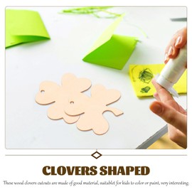 Operitacx 30pcs Pendant Shamrock Wooden Ornaments Wooden Shamrock Slices St. Patricks Day Shamrock Decoration Wooden Shamrock Embellishment Labels Tag Daily Necessities Graffiti Child