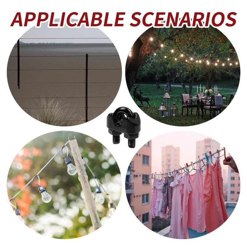 Antrader Stainless Steel Wire Rope Cable Clip Clamp,M5(3/16") Wire Cable