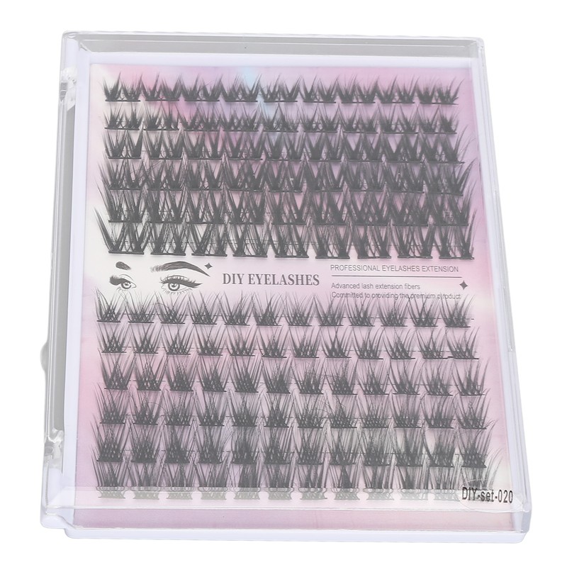 126 Cluster Lashes 10‑14mm Fluffy D Curl Individual Lashes for