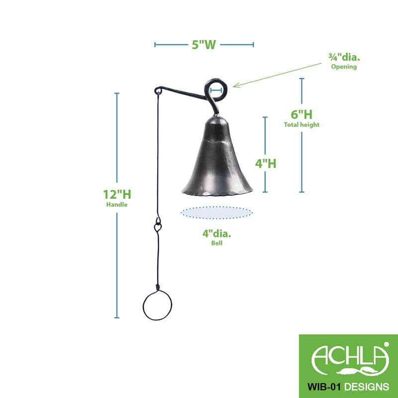 Achla Designs Wrought Iron Bell, Small