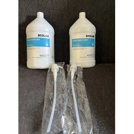 Ecolab Hand Sanitizer 2x Gallons With Pump Quick Drying Gel 128oz