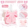 Chiisong 12 Pcs Coquette Pink Bow Gift Bags with Handle
