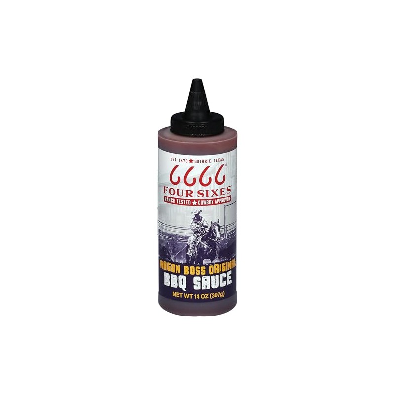 6666 Four Sixes Wagon Boss Original BBQ Sauce, 14 Ounce