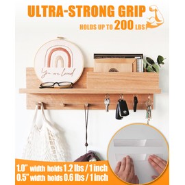 Extra Strong Double Sided Tape Heavy Duty (2 Rolls, Total 20 FT), Clear Removable Two Sided Nano Tape Adhesive, Double Stick Mounting Tape for Poster, Rug, Picture Hanging Strips, Office & Outdoor