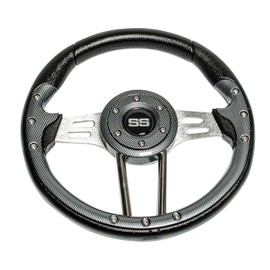 Huskey 12.5" Volt Golf Cart Steering Wheel Carbon Fiber Finish for EZGO/Club Car/Yamaha