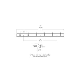 Liberty R30822-WSN 45" 6 Heavy Duty Hook Rail White & Satin Nickel Finish