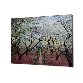 Monet Wall Art Collection Canvas Orchard in Bloom, 1879 Prints Wrapped Gallery Wall Art | Stretched and Framed Ready to Hang, 30X40