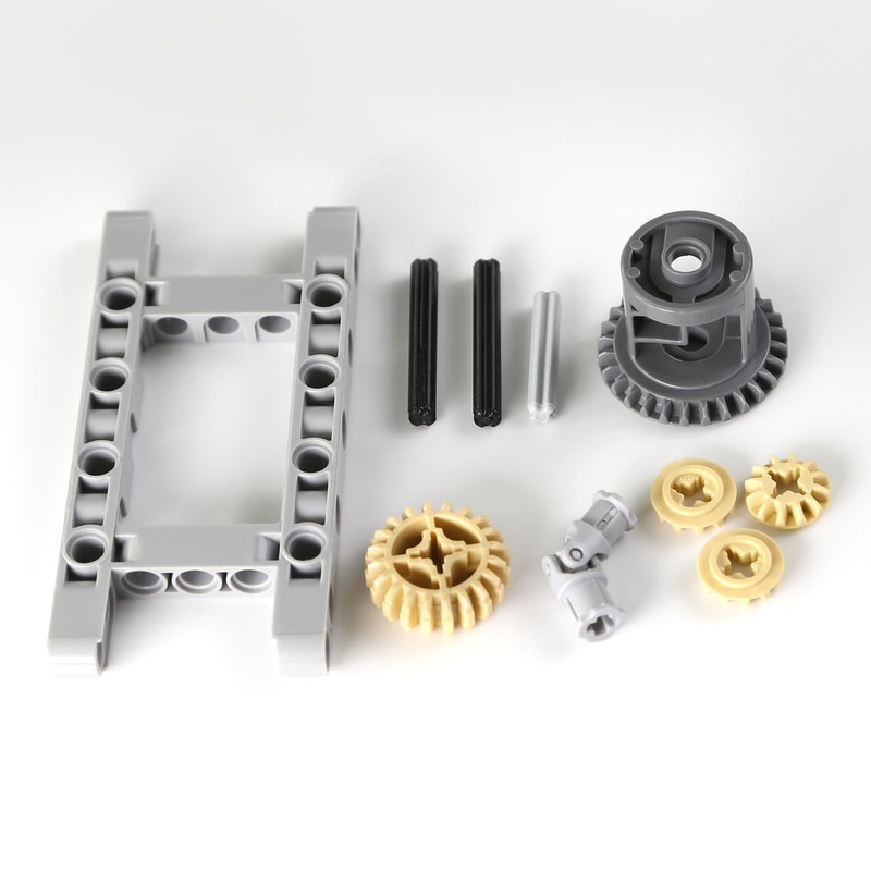 Technical Building Blocks Frame Differential Combined Gear Differential Wheels Compatible