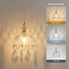 Mini Vintage Crystal Pendant Light - Brass Gold Clear Glass,