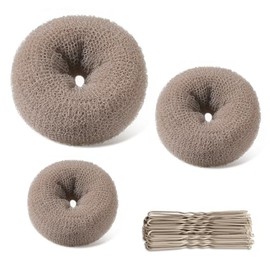 TsMADDTs Set para Hacer Moños, 4 Piezas, Color Marrón Claro, con 20 Horquillas en Forma de U para Bailar