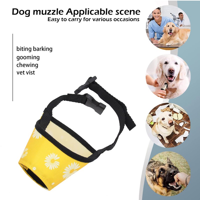Dog Muzzle,Soft Nylon Print Dog Muzzles for Small Medium &
