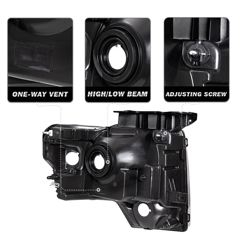 SOCKIR Headlight Assembly Compatible with 2009-2014 Ford F150 Passenger and