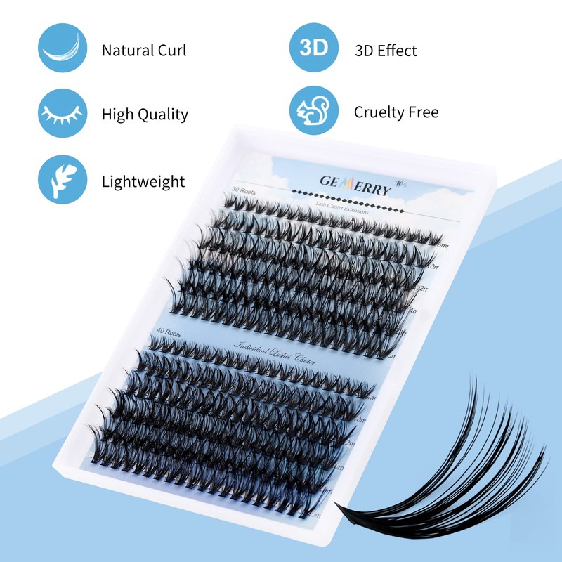 Eyelashes, Single DIY Cluster Eyelashes, 10D, 20D, 30D, 40D, 0.07