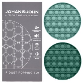 Pop It Fidget Toys 2-Pack, Sensory Toys for Adults & Kids, Stress & Anxiety Relief Toys, Stylish Scandinavian Design, Robust & Firm, Poppet Loud on Both Sides, Forest and Birch