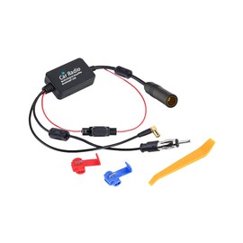 Vecys FM/AM DAB DAB+ Car Antenna Signal Amplifier Booster DIN Female to DIN Male to SMB Female Right Angle Adapter 12 V Car Radio Signal Amplifier