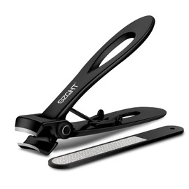 SZQHT Ultra Wide Jaw Opening Nail Clippers Set, Toenail Clippers for Thick Nails, Heavy Duty Nail Cutter, Stainless Steel Toe Nail Clippers for Seniors, Men & Women Manicure,Pedicure,Big(Black)
