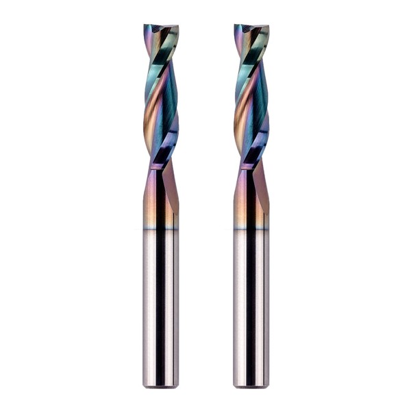 SpeTool 2-Piece 1/4 Upcut Spiral Router Bit with Long Life