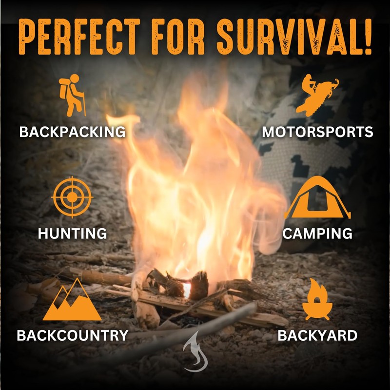 Sophos Survival Ferro Rod Fire Starter Drilled Flint and Steel