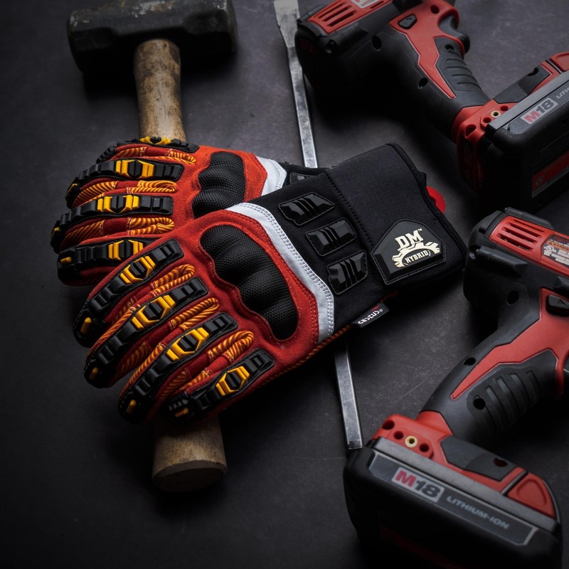 Cestus DM Hybrid, Demolition Gloves, Impact Work Gloves, Polycarbonate Knuckle,