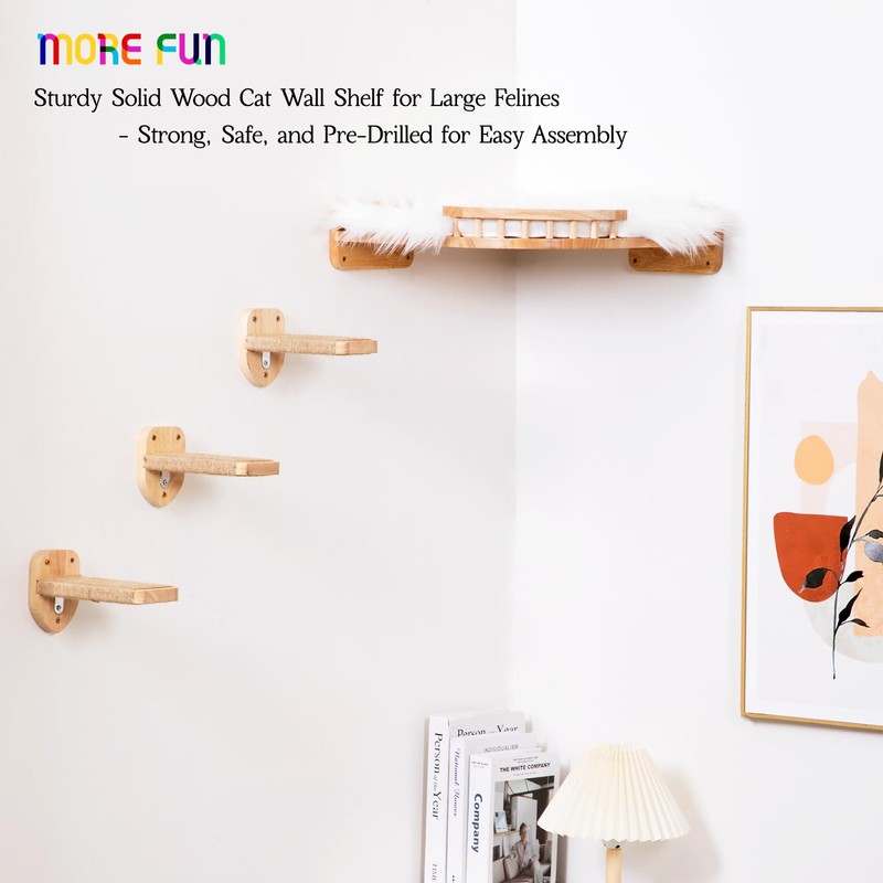Coolex Cat Shelves - 3-Step Wall Climbing Set with Plush