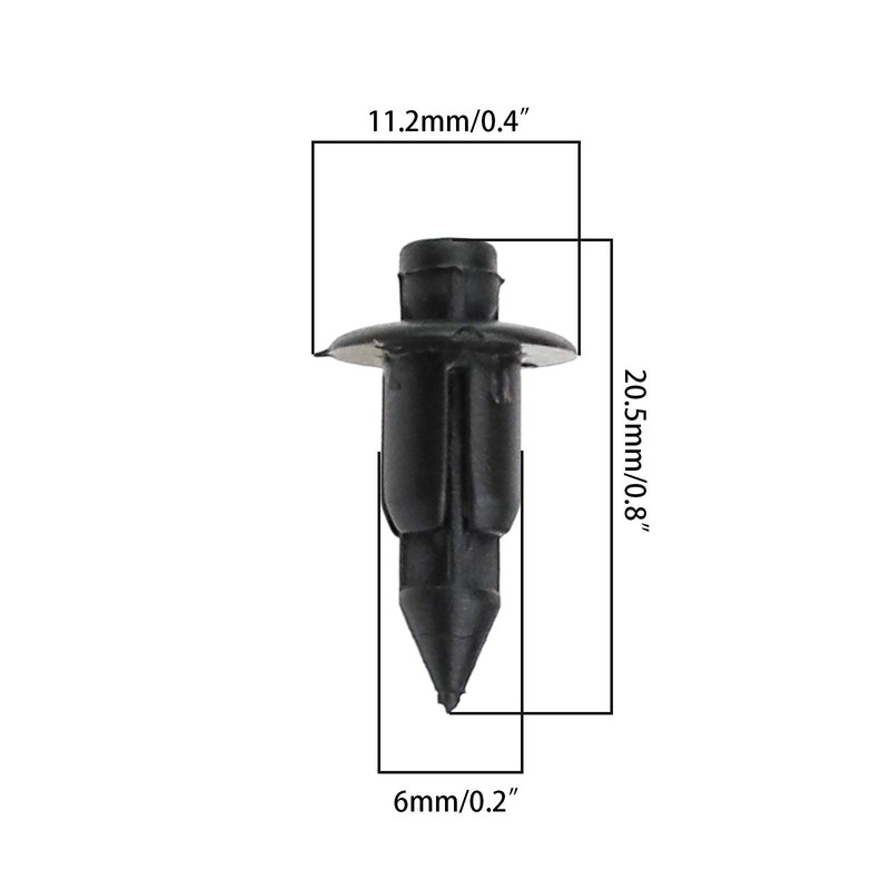 eMagTech 30 x Fairing Clips, 6 mm Rod Diameter, Plastic,
