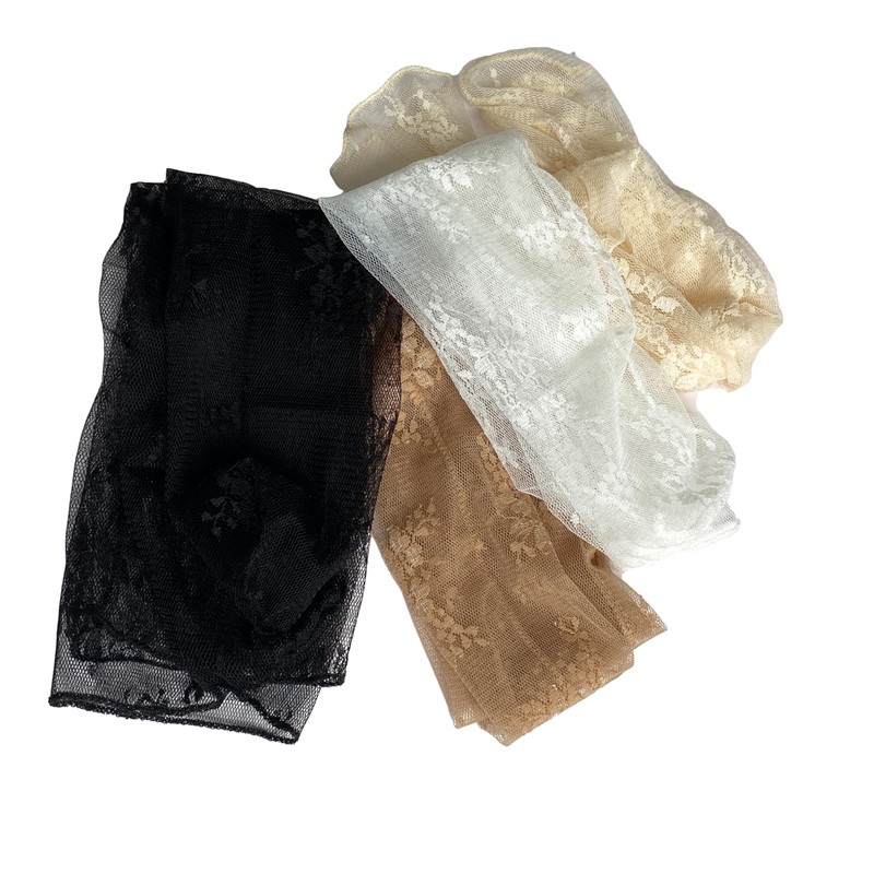 XUNQUCOM 4 Pairs Women Sheer Slouch Socks - Lace Tulle