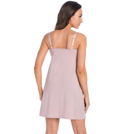 Teyli Nursing Nightdress Women's Birth - Birth Dress Hospital - Nursing Nightdress Women's Birth - Nightdress Pregnancy - Nightdress Birth, brown