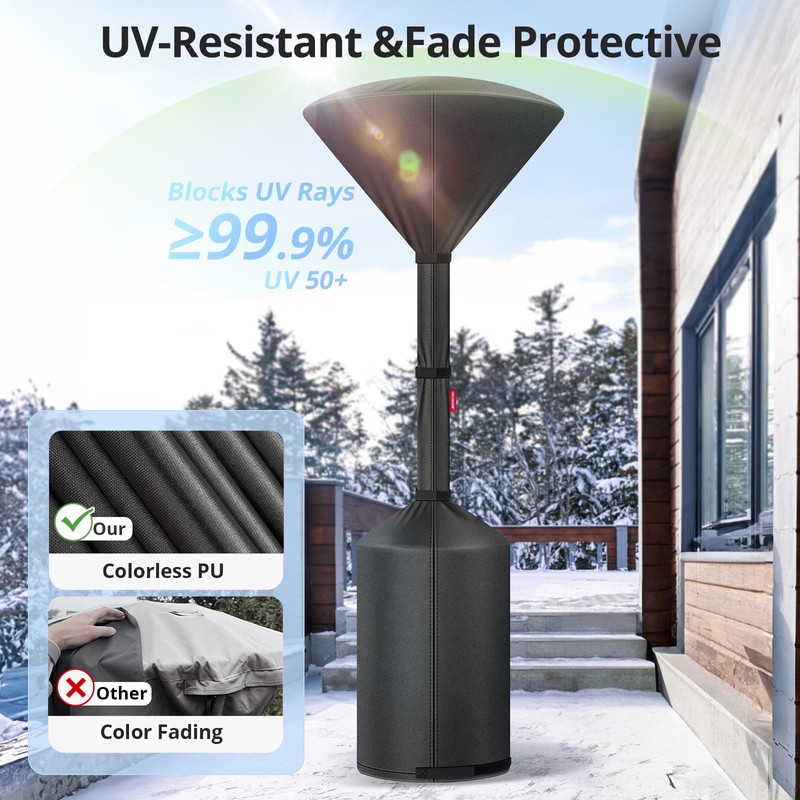 QH.HOME [2025 Upgraded Tear-Resistant Fabric] 2 Pack Patio Heater Covers,