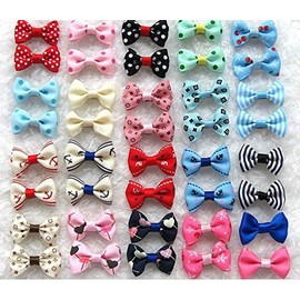 Dogs Kingdom Variety Patterns Pet Dog Cat Head Flower Hairpin Pet Bow Hairpin Random-10Pcs One Size