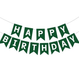 Elaliyi Birthday Banner Green Happy Birthday Banner Happy Birthday Sign Birthday Party Supplies Decorations for Man, Boy, Girl, Kids