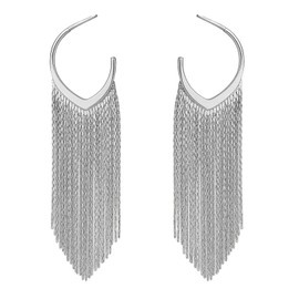 Boho Linear Tassel Drop Dangling Earrings Vintage Linear Tassel Dangle Statement Earrings Trendy Hypoallergenic Long Chain Earring Dainty Drop Earrings SV