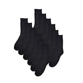 12 Pairs of Mens Designer Socks, Cotton Rich Designs, Size 6-11, By Sockstack® (Plain Black)