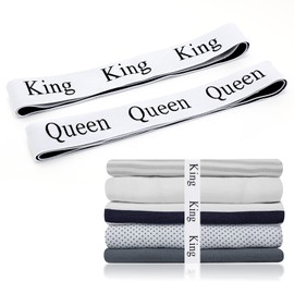 Siutaga 6 Pcs Bed Sheet Organizer Bands Sheet Organizer for Linen Closet Sheet Keepers Sheet Fasten Straps Pillow Case Keeper Label Bands for Foldable Bedsheet, Clothes,Quilt, Towel