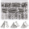 Hakkin 240Pcs Hex Bolts and Nuts Kit Stainless Steel Spring