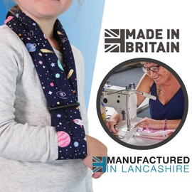 Solace Bracing Children's Padded Sling (3 Fun Designs) - British Made & NHS Supplied Kids Collar & Cuff Sling - #1 Arm, Collarbone, Wrist, Shoulder & Elbow Support for Fractures & Injuries - Space