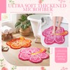 Drydiet 2 pcs 24 in Cute Hibiscus Flower Bathroom Rugs,