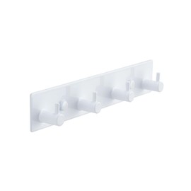 QNIIAED Coat Hooks Wall Mounted,Multipurpose Modern Stainless Steel Screw in Door Hook Metal Heavy Duty Coat Rack Row of hook Hanger Towel Robe Clothes Hat Hook for Bathroom(White 4 Hooks)