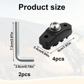 HELION 2 Pairs Bike Brake Pads, Road Brake Pads with Hex Nut Installation Tool Shaped Brake-Shoes V Braken Pad, Road Bike Braken Pad for Roads Bikes Mountain Bicycles (Black)