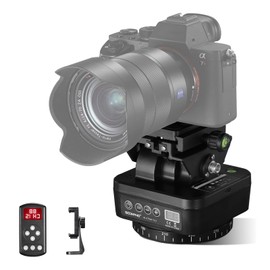SOONPHO M4 Electric Head Stand, Automatic Electric Paneled Head, Panoramic Tripod Head, 360° Rotation, Remote Control, Rotation, 2.2 lbs (1 kg) Load Capacity, Smartphone Holder Included, DSLR Cameras, Mirrorless, DSLR Cameras, Camcorders, Smartphones