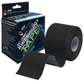 NV Compression Kinesiology Tape | 5m Roll of Elastic Muscle Support Tape for Exercise, Sports & Injury Recovery (Black)