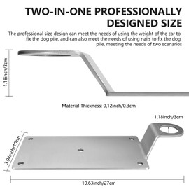 2-in-1 Multifunctional Dog Stake, Rustproof Heavy Duty Sturdy Stainless Steel Dog Anchor for Car Caravan Motorhome, Heavy Duty Floor Holder for Tying Dogs for Garden, Beach, Camping (Silver)