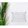 Large Clear Acrylic Monthly Calendar for wall | Dry-Erase Message