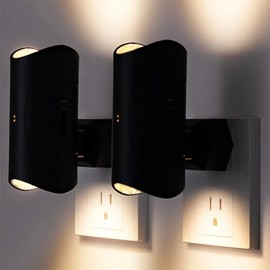 Night Light Plug-in with Auto Dusk-to-Dawn Sensor, Stepless 0-100LM Dimmable LED Night Light for Bedroom Kitchen Hallway Stair with AU Plug, Soft Warm 3000K Eye-Friendly (2 Pack)