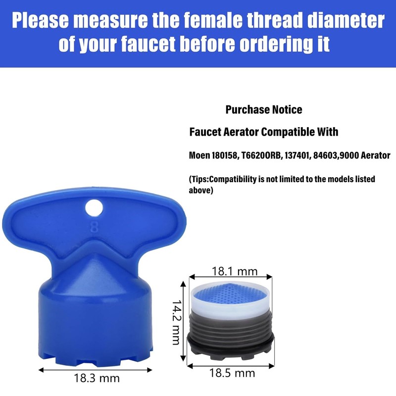 6 Pieces Faucet Aerators with Faucet Aerator Removal Tool 18.5